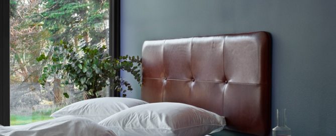 The Raw headboard - Coffee aniline leather